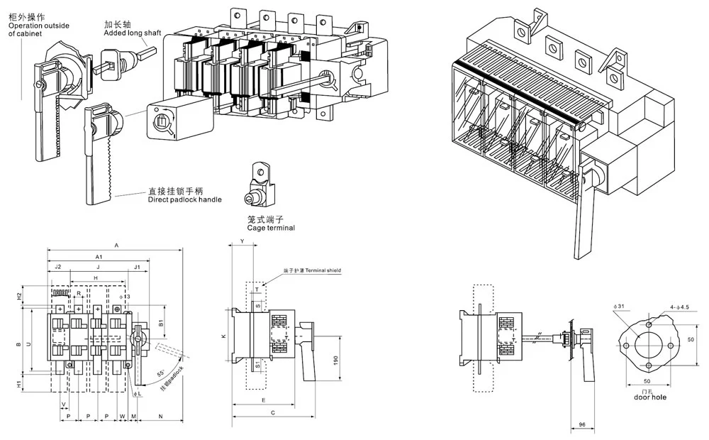 100a Triple Pole 3 Phase Fused Isolator Switch